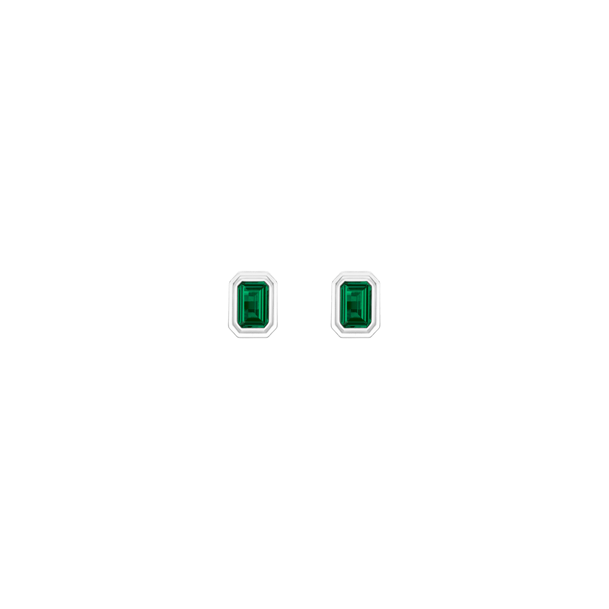 Lab-Grown Emerald Stud Earrings