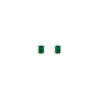 Mini Lab Grown Emerald Heirloom Stud Earrings