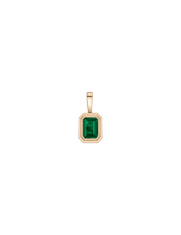 Emerald Heirloom Pendant Vermeil 14k 18k Yellow Gold First