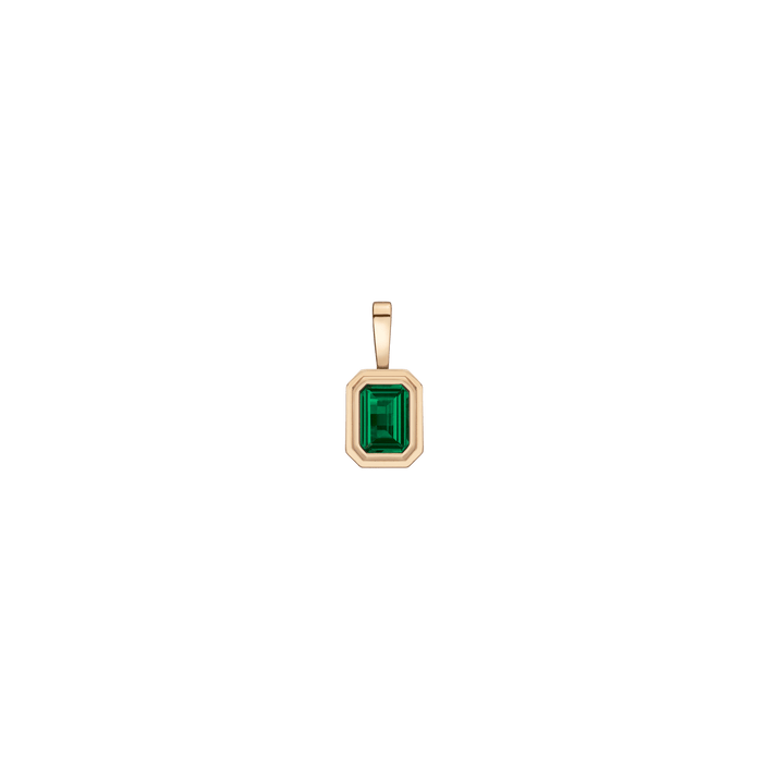 Emerald Heirloom Pendant Vermeil 14k 18k Yellow Gold First