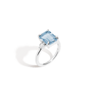 Emerald Gemstone Cocktail Ring - White Sapphire