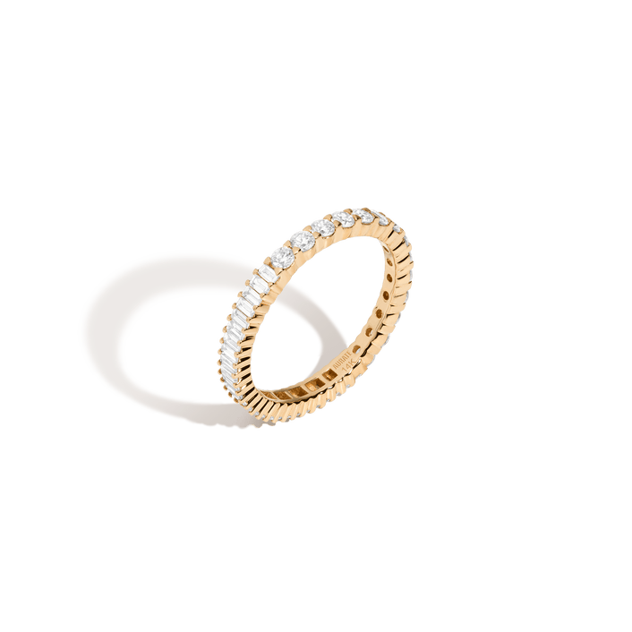 Two-in-One Mini Diamond Eternity Ring 14k 18k Yellow Gold