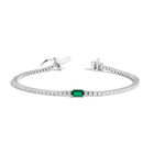 Lab Grown Diamond Tennis Bracelet with Emerald