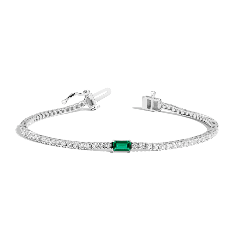 Lab Grown Diamond Tennis Bracelet Emerald