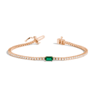 Lab Grown Diamond Tennis Bracelet with Emerald