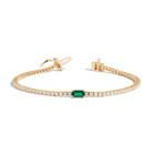 Lab Grown Diamond Tennis Bracelet with Emerald