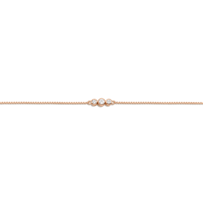 Mini Graduated Diamond Bezel Bracelet 14k 18k Rose Gold First