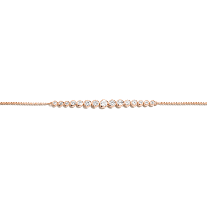 Graduated Diamond Bezel Bracelet 14k 18k Rose Gold First