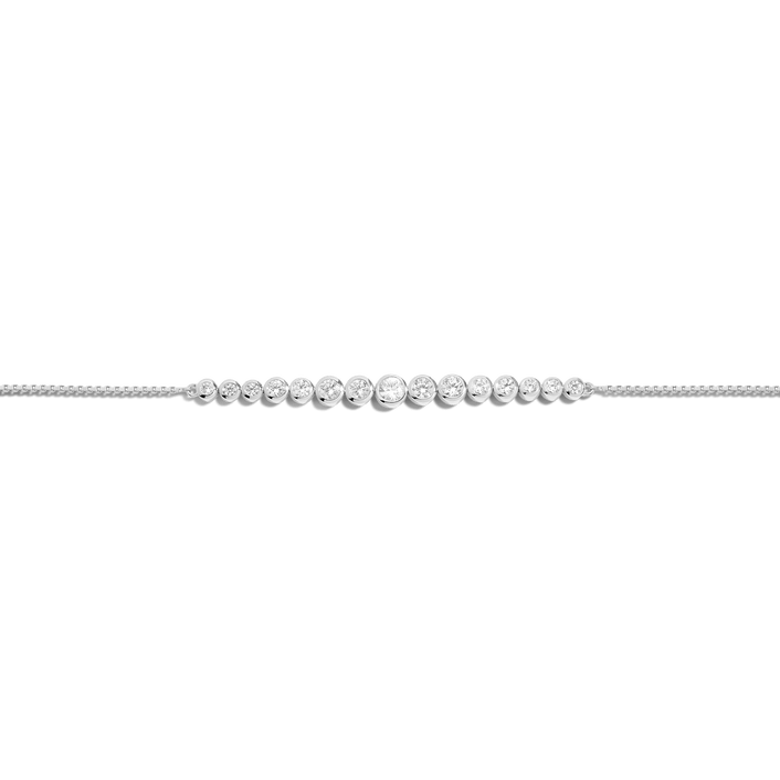 Graduated Diamond Bezel Bracelet 14k 18k White Gold First