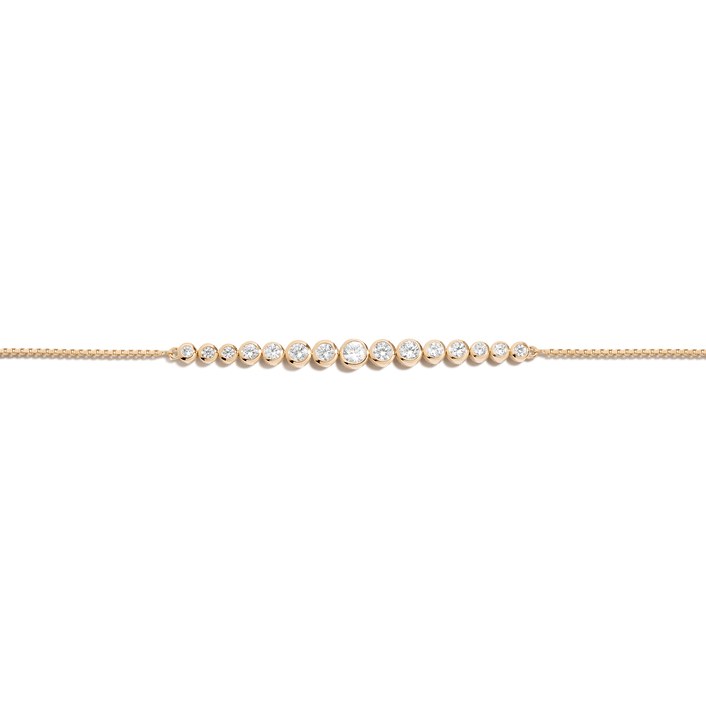 Graduated Diamond Bezel Bracelet 14k 18k Yellow Gold First