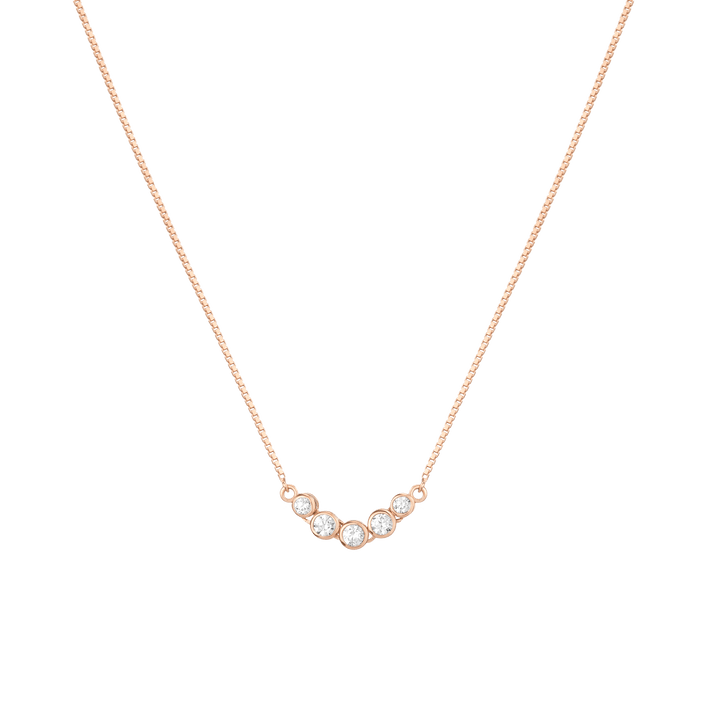 Mini Graduated Lab Grown Diamond Bezel Necklace