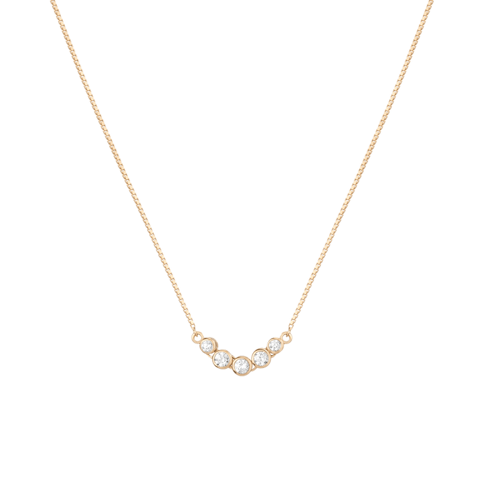 Mini Graduated Lab Grown Diamond Bezel Necklace