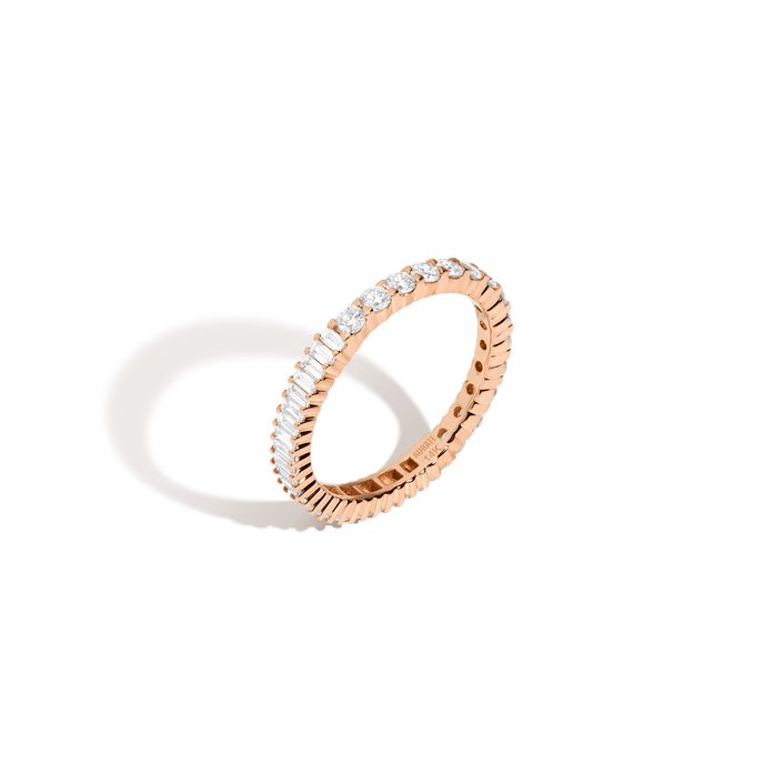 Two-in-One Mini Diamond Eternity Ring 14k 18k Rose Gold