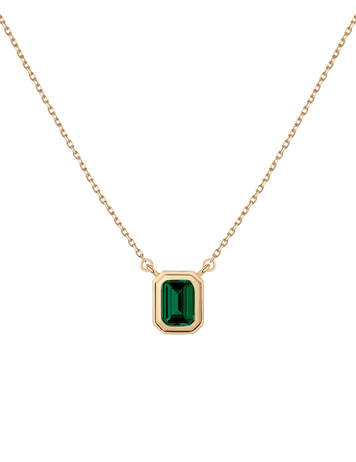 Emerald Heirloom Necklace Vermeil 14k 18k Yellow Gold First