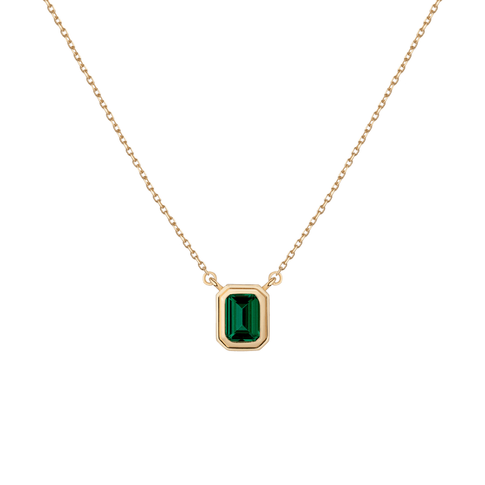 Emerald Heirloom Necklace Vermeil 14k 18k Yellow Gold First