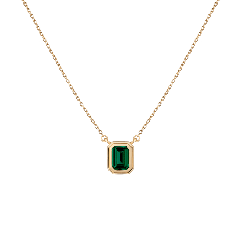 Lab Grown Emerald Vermeil Heirloom Pendant Necklace