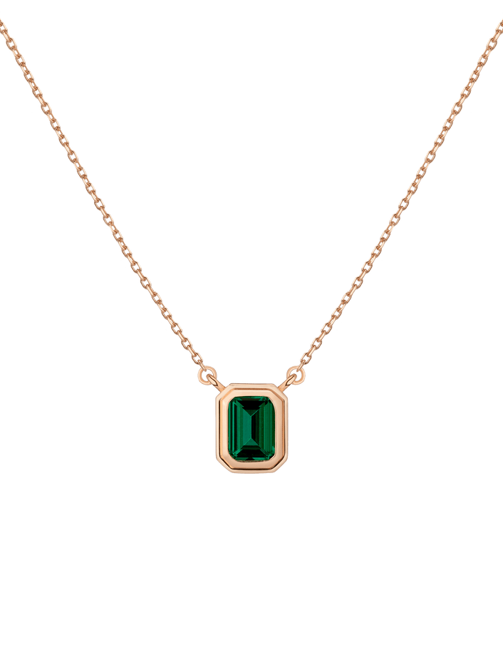 Emerald Heirloom Necklace Vermeil 14k 18k Rose Gold First