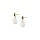 Lab Grown Emerald Heirloom Pearl Drop Earrings