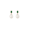 Emerald Heirloom Pearl Drop Earrings Vermeil 14k 18k Rose Gold Pair First