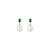 Emerald Heirloom Pearl Drop Earrings Vermeil 14k 18k White Gold Pair First