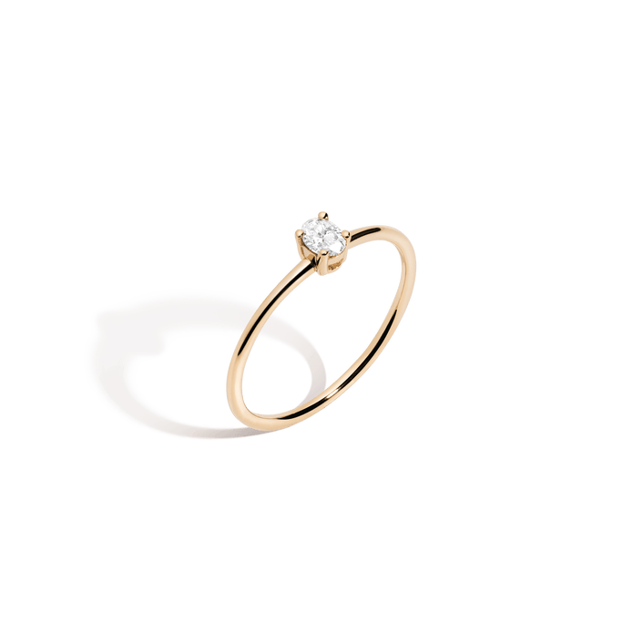 Oval Lab Grown Diamond Ring 14k 18k Yellow Gold