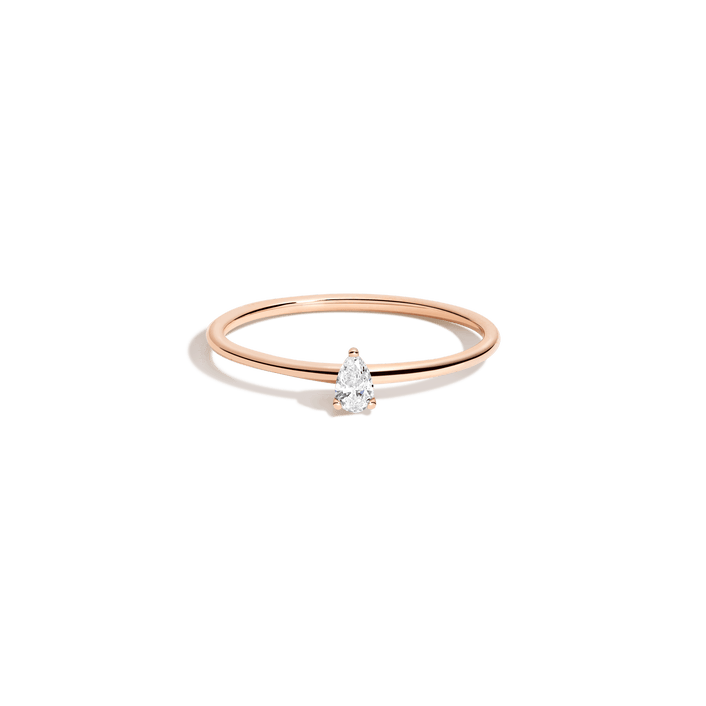 Pear Lab Grown Diamond Ring 14k 18k Rose Gold First