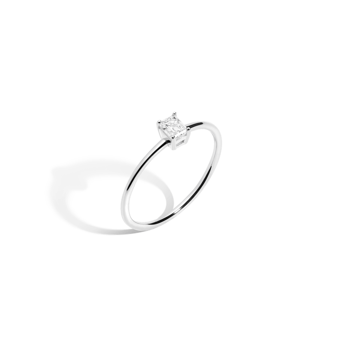 Emerald Lab Grown Diamond Ring 14k 18k White Gold