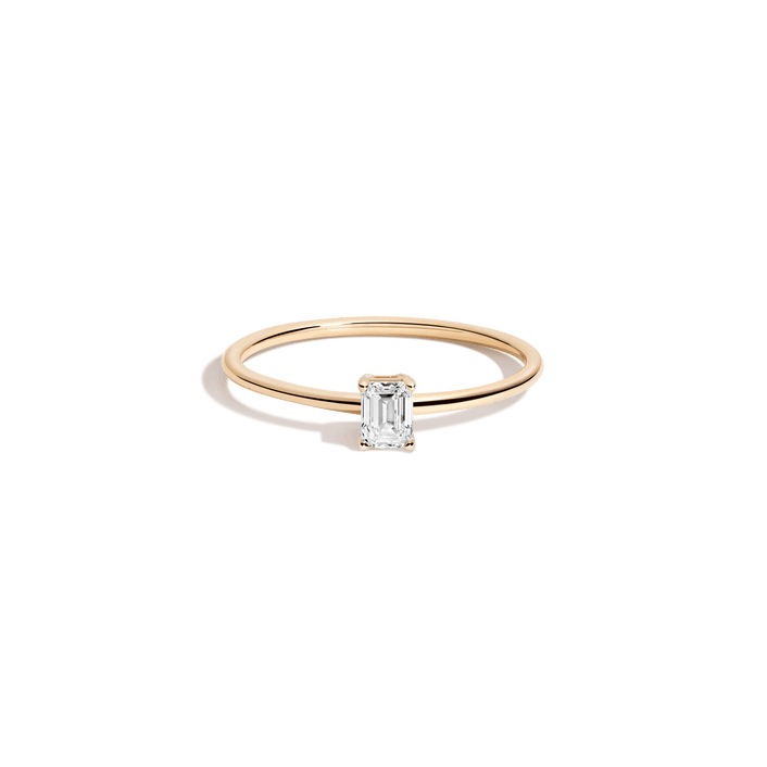 Emerald Lab Grown Diamond Ring 14k 18k Yellow Gold First