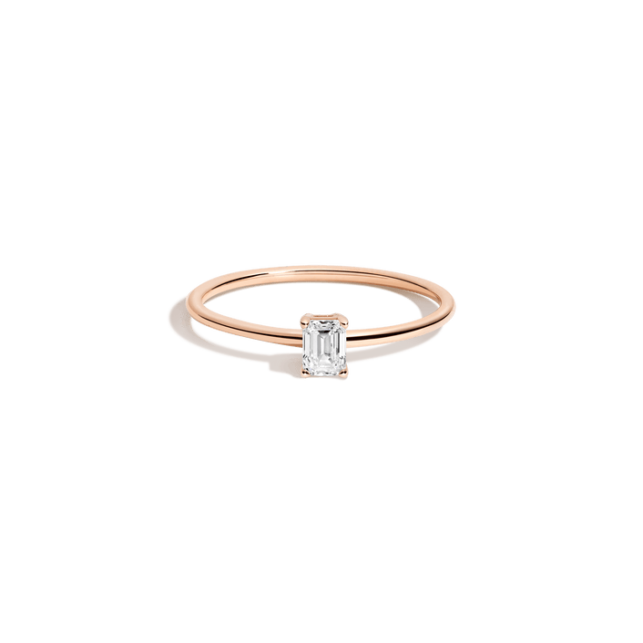 Emerald Lab Grown Diamond Ring 14k 18k Rose Gold First