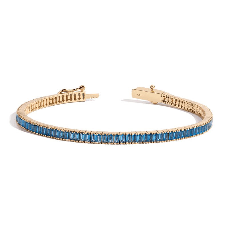 Lab Grown Topaz Baguette Tennis Bracelet