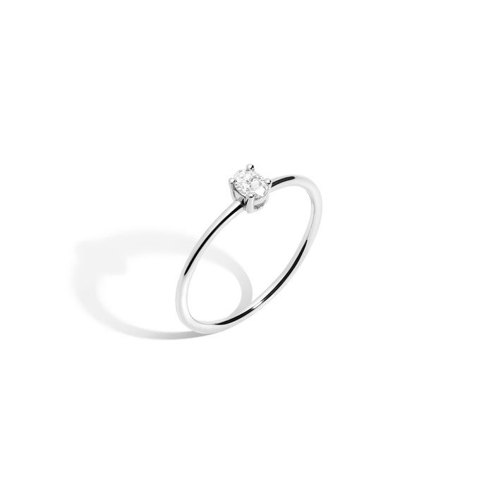 Oval Lab Grown Diamond Ring 14k 18k White Gold