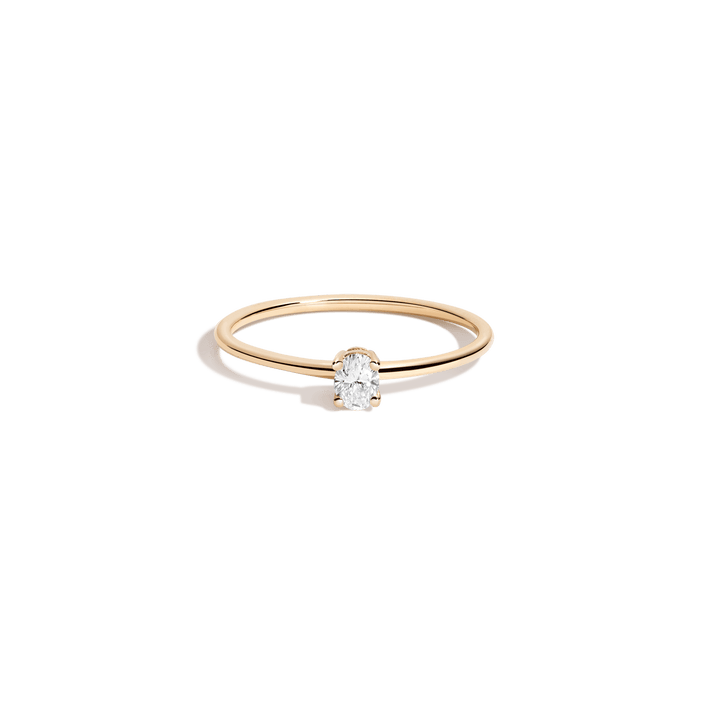 Oval Lab Grown Diamond Ring 14k 18k Yellow Gold First