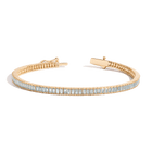 Lab Grown Aquamarine Baguette Tennis Bracelet