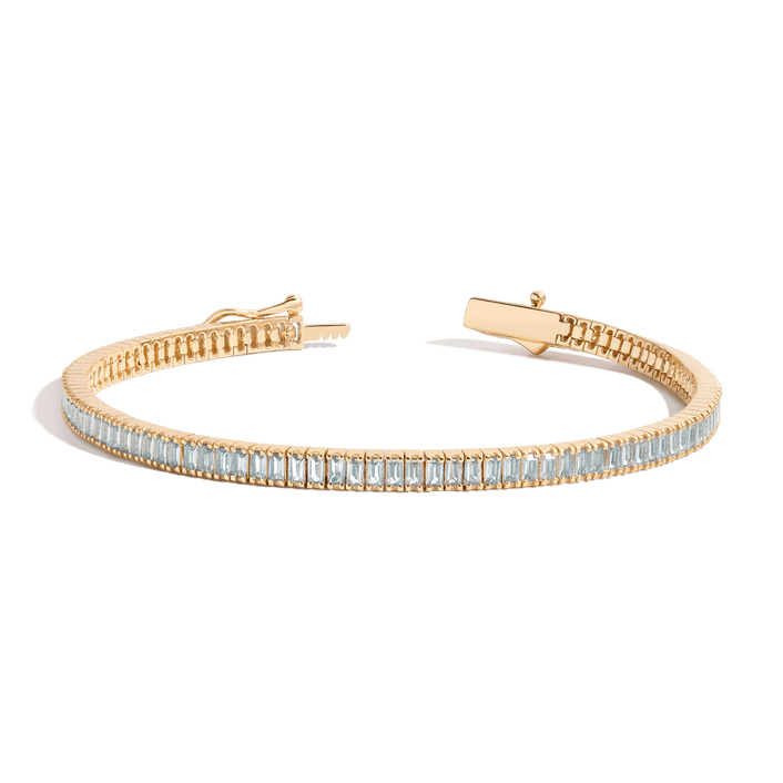 Aquamarine Baguette Tennis Bracelet