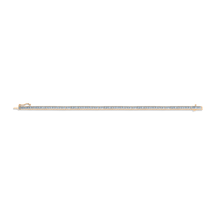 Aquamarine Baguette Tennis Bracelet Vermeil Yellow Gold 6.5in 7in 