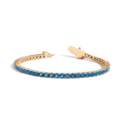 Lab Grown Blue Topaz Tennis Bracelet