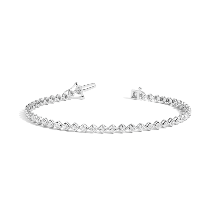 Petite Lab Grown Diamond Tennis Bracelet 14k White Gold 6.5in 7in 7.5in First