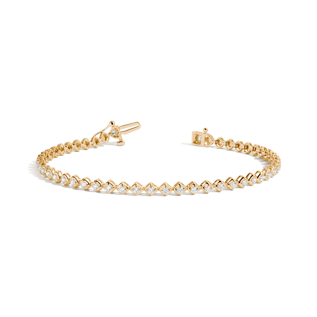 Petite Lab Grown Diamond Tennis Bracelet 14k Yellow Gold 6in 6.5in 7in 7.5in First