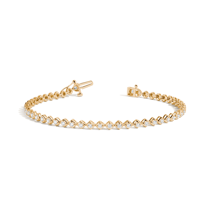 Petite Lab Grown Diamond Tennis Bracelet 14k Yellow Gold 6.5in 7in 7.5in First