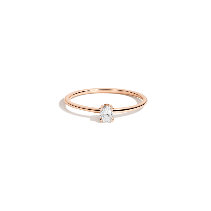 Oval Lab Grown Diamond Ring 14k 18k Rose Gold First