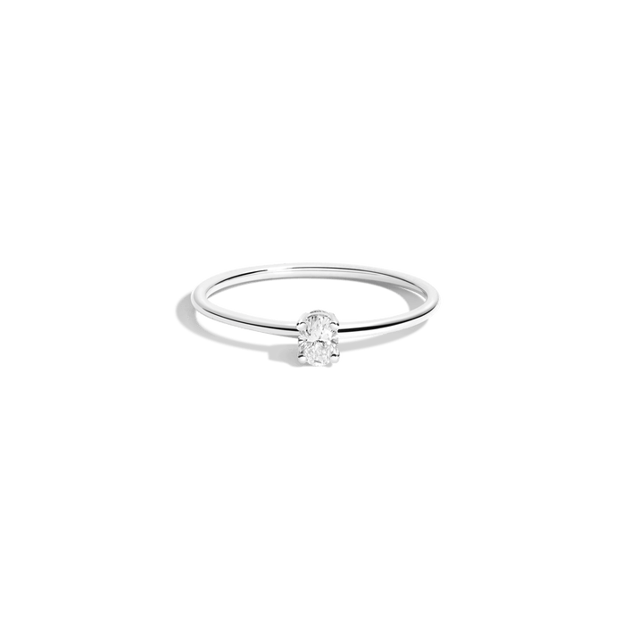 Oval Lab Grown Diamond Ring 14k 18k White Gold First