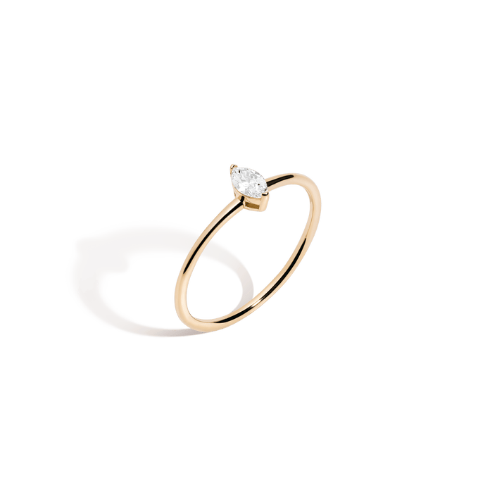 Marquise Lab Grown Diamond Ring 14k 18k Yellow Gold