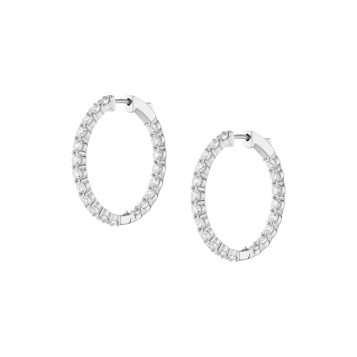Luxury Lab Grown Diamond Hoops 14k White Gold Pair First