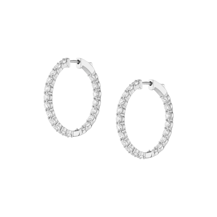 Luxury Lab Grown Diamond Hoops 14k White Gold Pair First