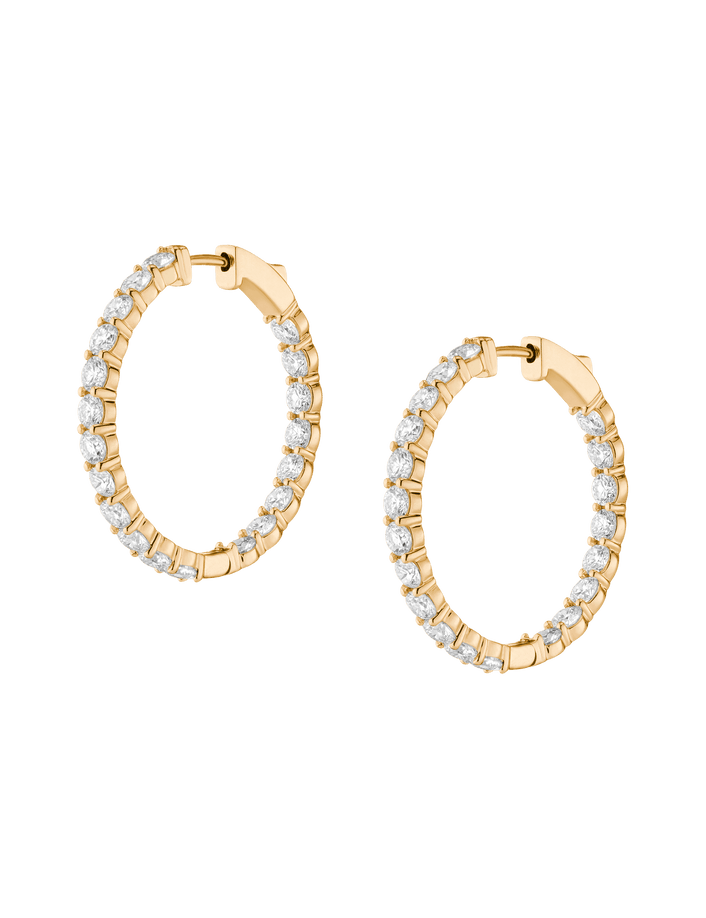 Luxury Lab Grown Diamond Hoops 14k Yellow Gold Pair First