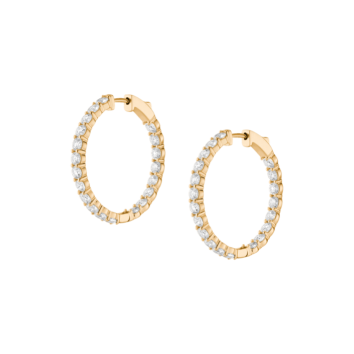 Luxury Lab Grown Diamond Hoops 14k Yellow Gold Pair First