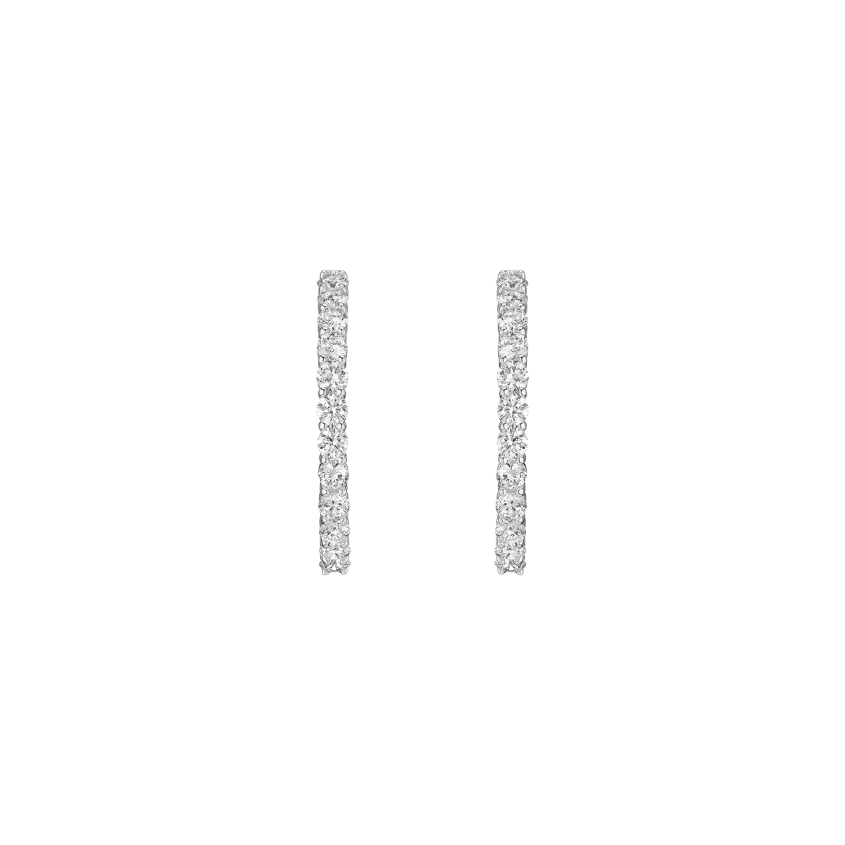 Luxury Lab Grown Diamond Hoops 14k White Gold Pair