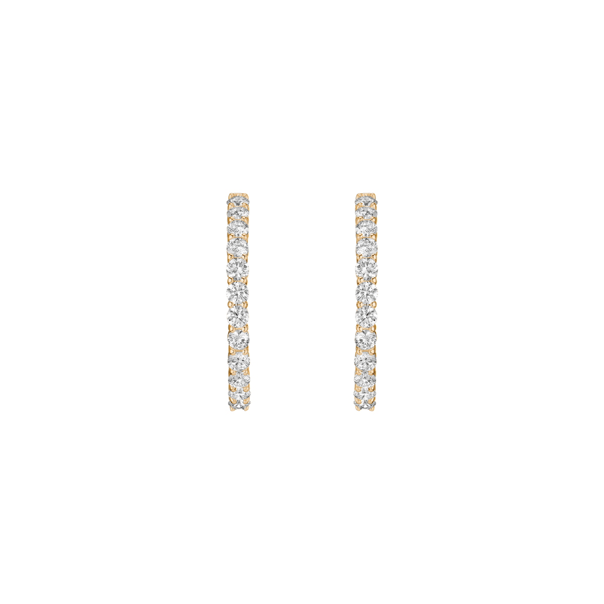 Luxury Lab Grown Diamond Hoops 14k Yellow Gold Pair
