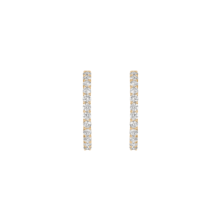 Luxury Lab Grown Diamond Hoops 14k Yellow Gold Pair