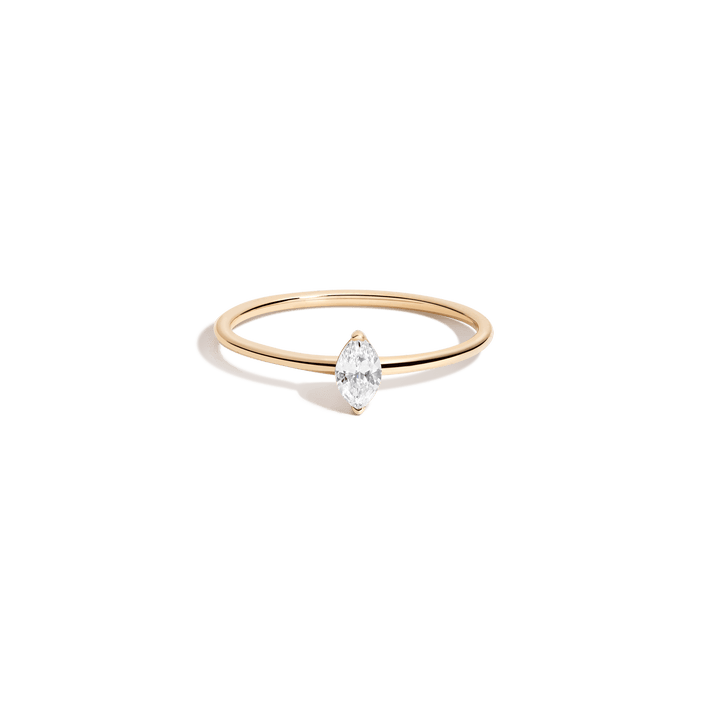 Marquise Lab Grown Diamond Ring 14k 18k Yellow Gold First